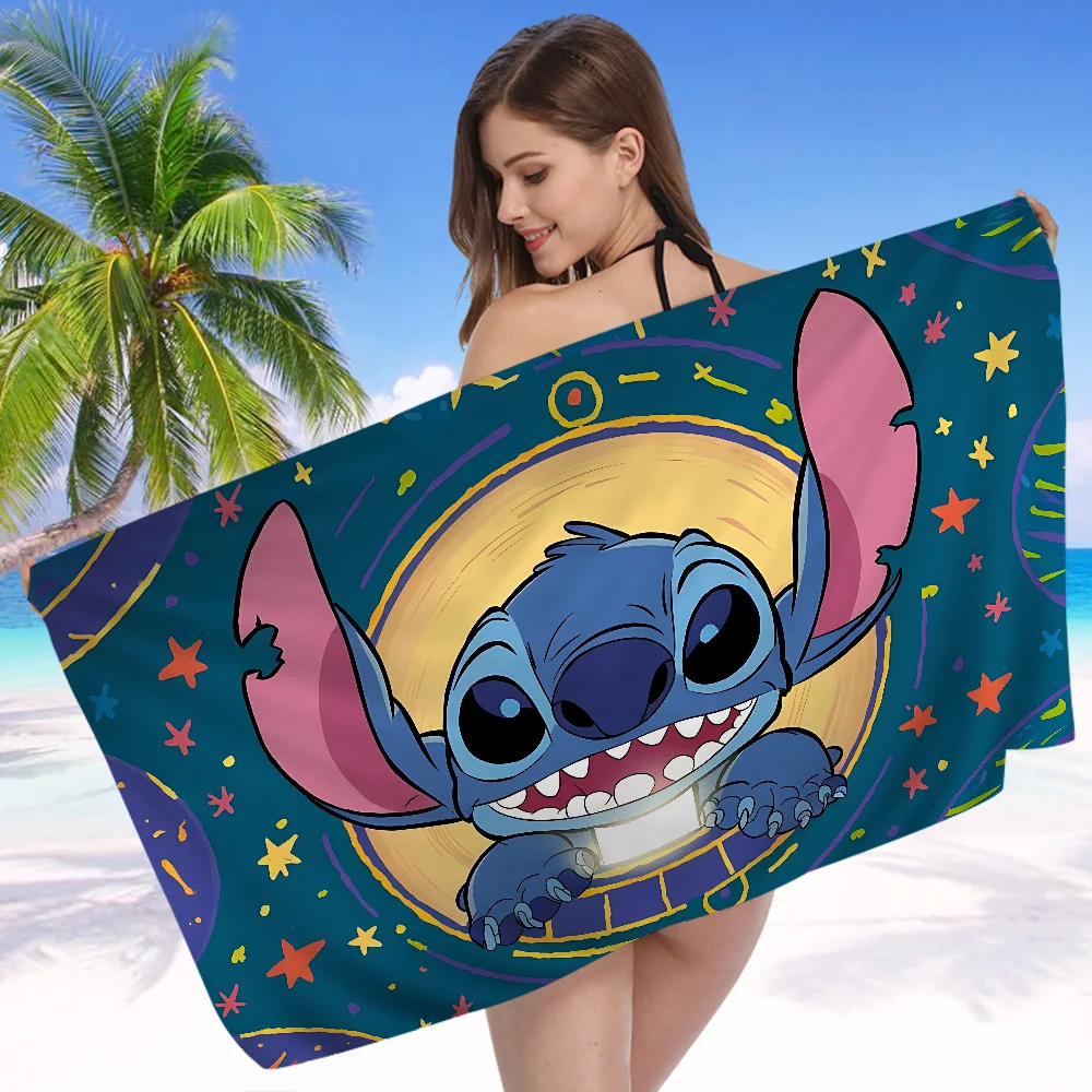 Fashion S-StitchS-S Bath Towel Microfiber Soft Water Absorbing Breathable For Girl Kids Decorative Cartoon Beach Towel