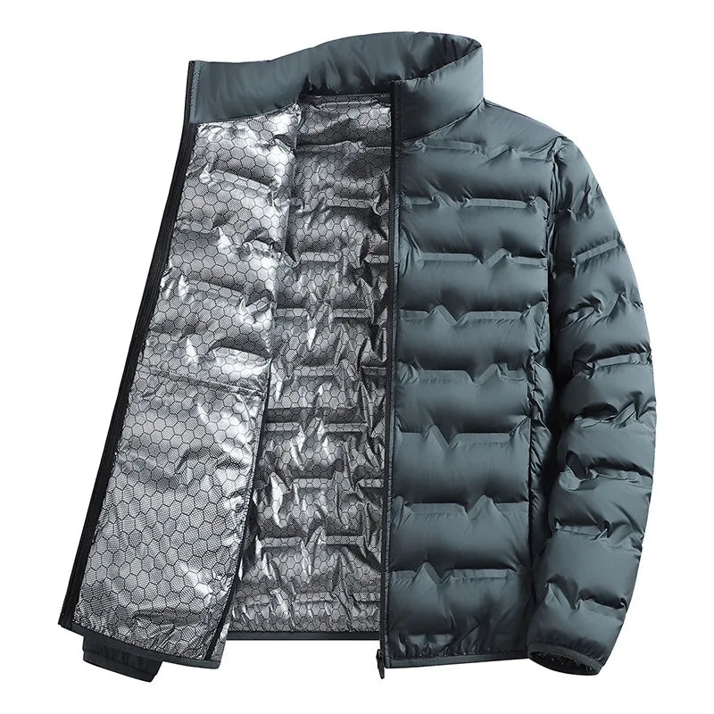CHUJIEMen's autumn and winter graphene material warm and casual lightweight cotton jacket men's coat
