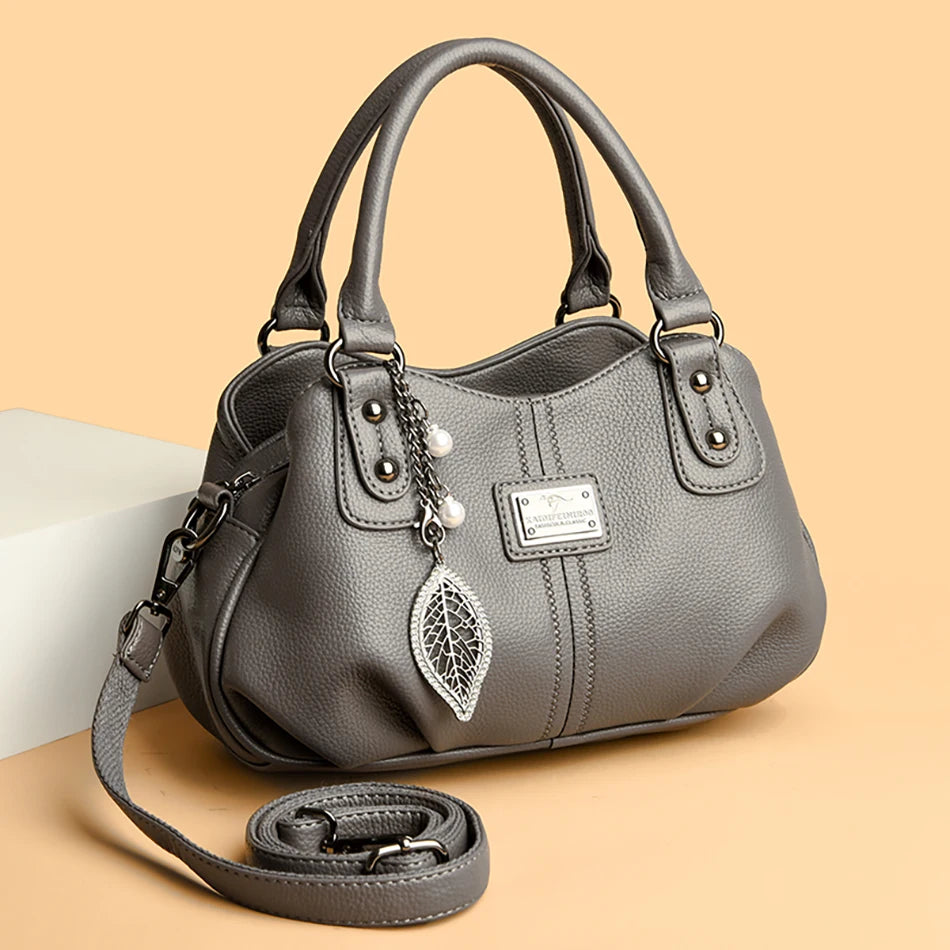 2024 New 3-layer Large Capacity Women Tote Bag Fashion Women's Trendy Shoulder Bags High Quality Soft Leather Female Handbag Sac