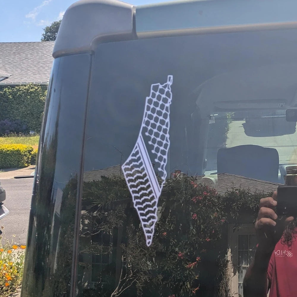 Palestine Map Car Windows Vinyl Sticker Keffiyeh Car Bumper Decals Support Palestine Decoration Accessories
