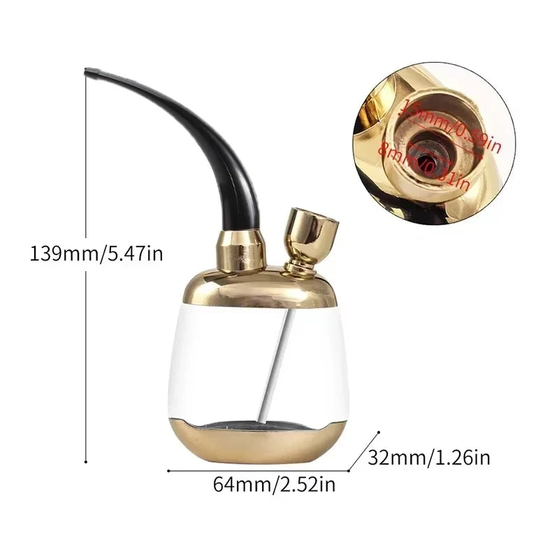 New Gold Shisha Shaped Hookah Water Pipe Smoking With Handmade Smoking Accessories Pipe Shisha Hookah Bicirculation Filter