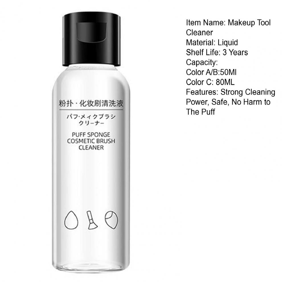 Makeup Tool Cleaner Makeup Brush Solution Efficient Makeup Brush Cleaner Puff Cleaner Beauty Eggs Cleanser Washing Fluid 50/80ML