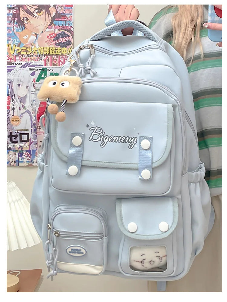 2025 cute student Backpack schoolbag For High School And Primary School Student Campus Versatile Backpack with doll