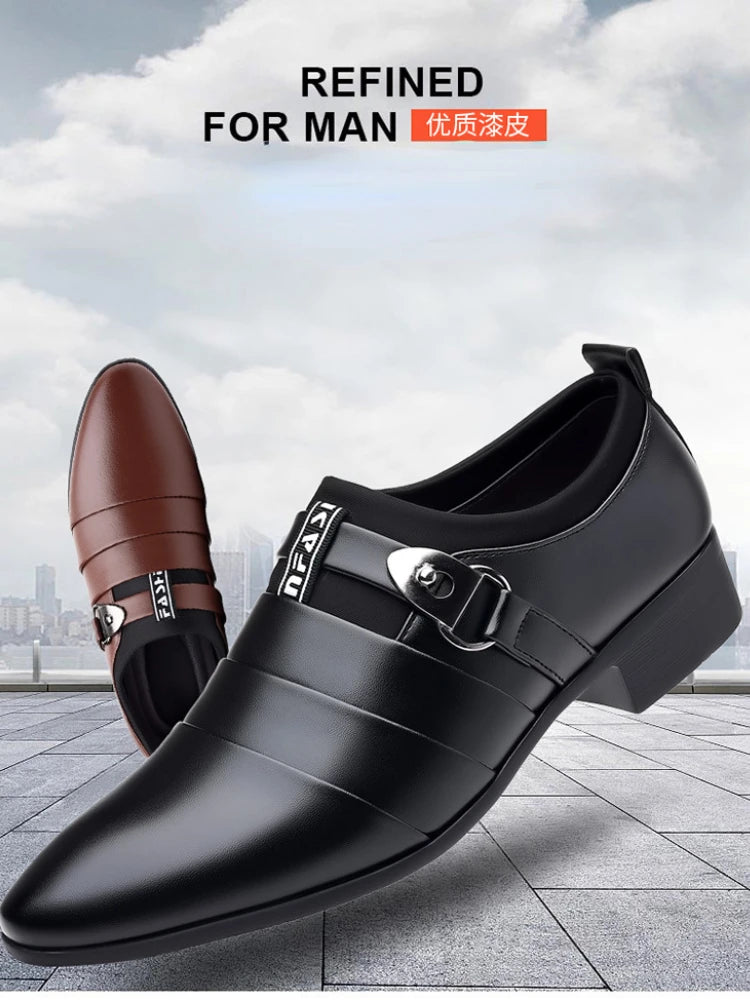 Men Dress Shoes Slip on Formal Suit Wedding Shoes for Male  Wedding Office Work Shoes Slip on Loafers Elegant Man Dress Shoes