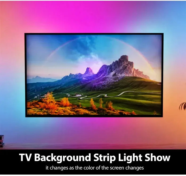 Immersive LED Strips TV PC Background Light RGBIC Dream Color Computer Screen Monitor Color Sync Smart Control Ambient Lamps