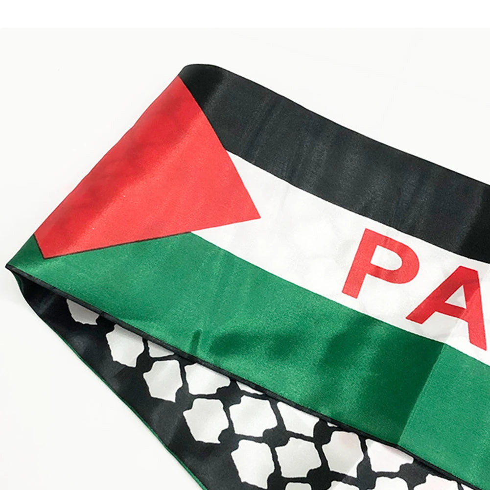 Palestine flag Custom Scarf palestine national day 14*130cm Scarf Printing Satin Palestinian Flag Scarf Dropshipping