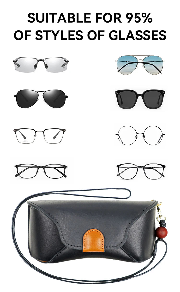 Genuine Leather Eye Glasses Bag for Eyeglass High Quality Handmade Causal Glasses Case Sunglasses Protector Pouch