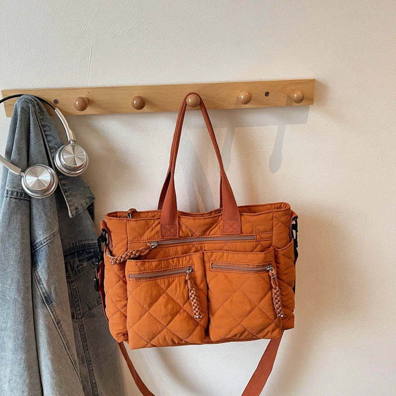 Large capacity Tote Bags for Women Shoulder Side Bag Fashion Space cotton Shopping Bags Multi-pocket Messenger Bag Lady Handbags