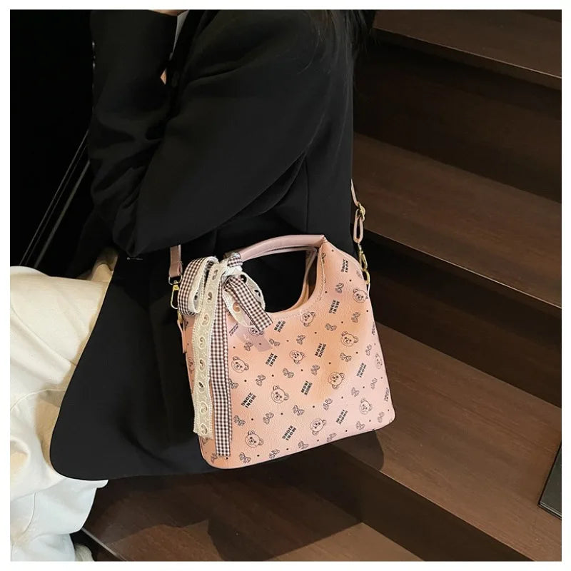 Popular bags for women, new fashionable French printed armpit tote bag, minimalist handbag, diagonal cross bag