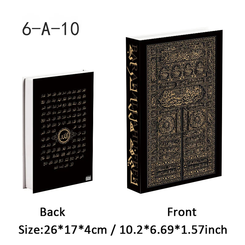 Islamic Kaaba Eid Mosque Luxury Decorative Books Storage Box Fake Book Interior Decoration Coffee Table Ornament Bedroom Decor