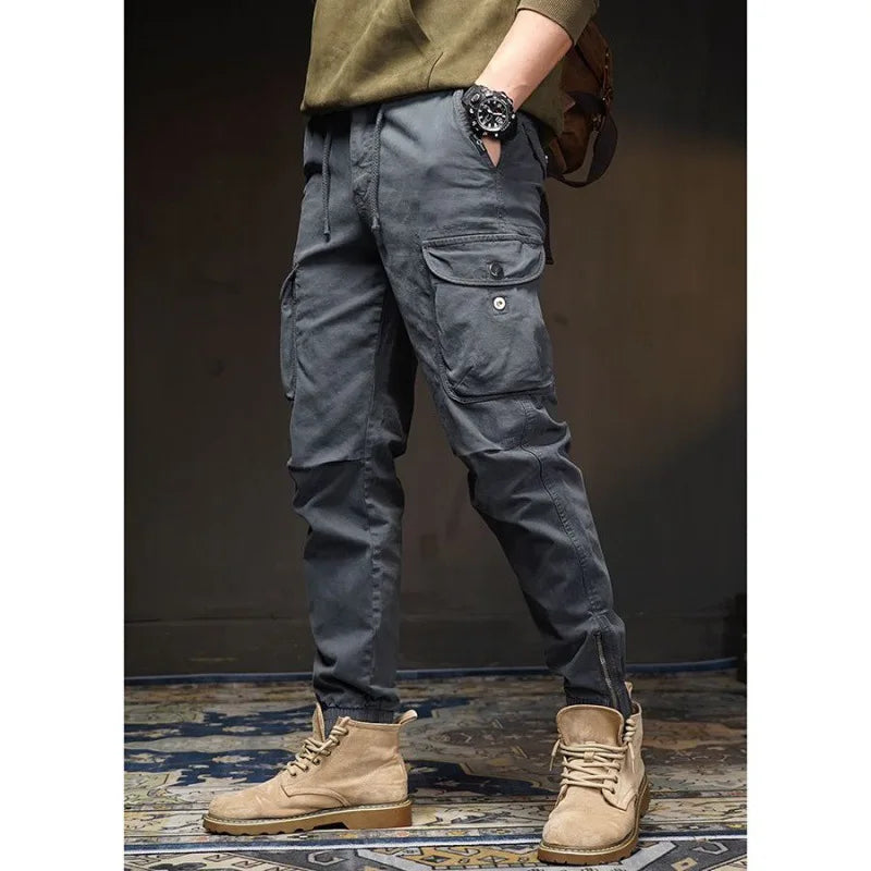 Spring and Autumn Small-footed Work Pants Men's Casual New Outdoor Trendy Brand European American Outdoor Function