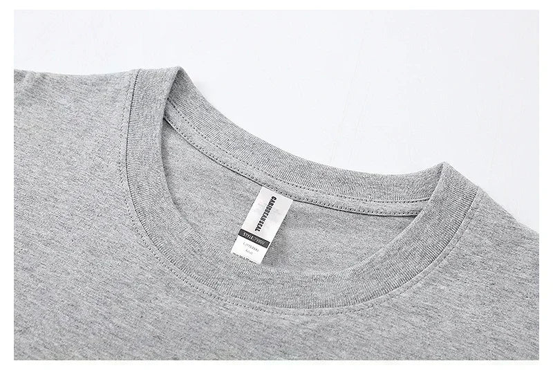 Focus Letter Minimalist Style 100% Cotton T-Shirt, Lightweight Round Neck Short Sleeve Tee, Perfect for Men & Women