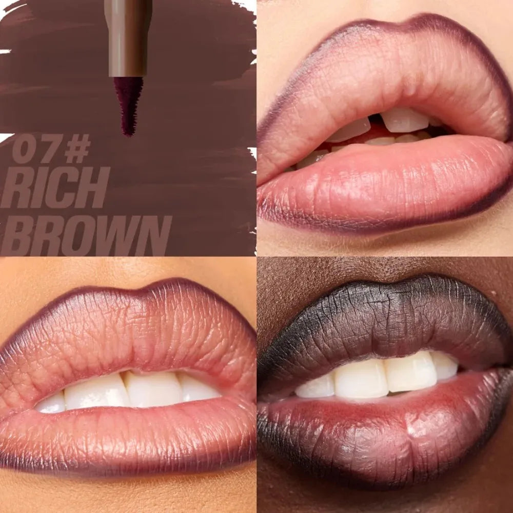 Matte Velvet Lipliner Pencil Red Nude Contour Tint Lipstick Waterproof Lasting Non-stick Cup Moisturising Lip Contour Pen Makeup