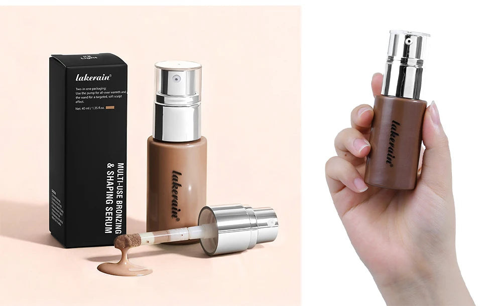 Lakerain Contouring Shaping Serum Long Lasting Nature Bronzing Foundation Deep Moisturizing Brighten Facial Contouring Concealer