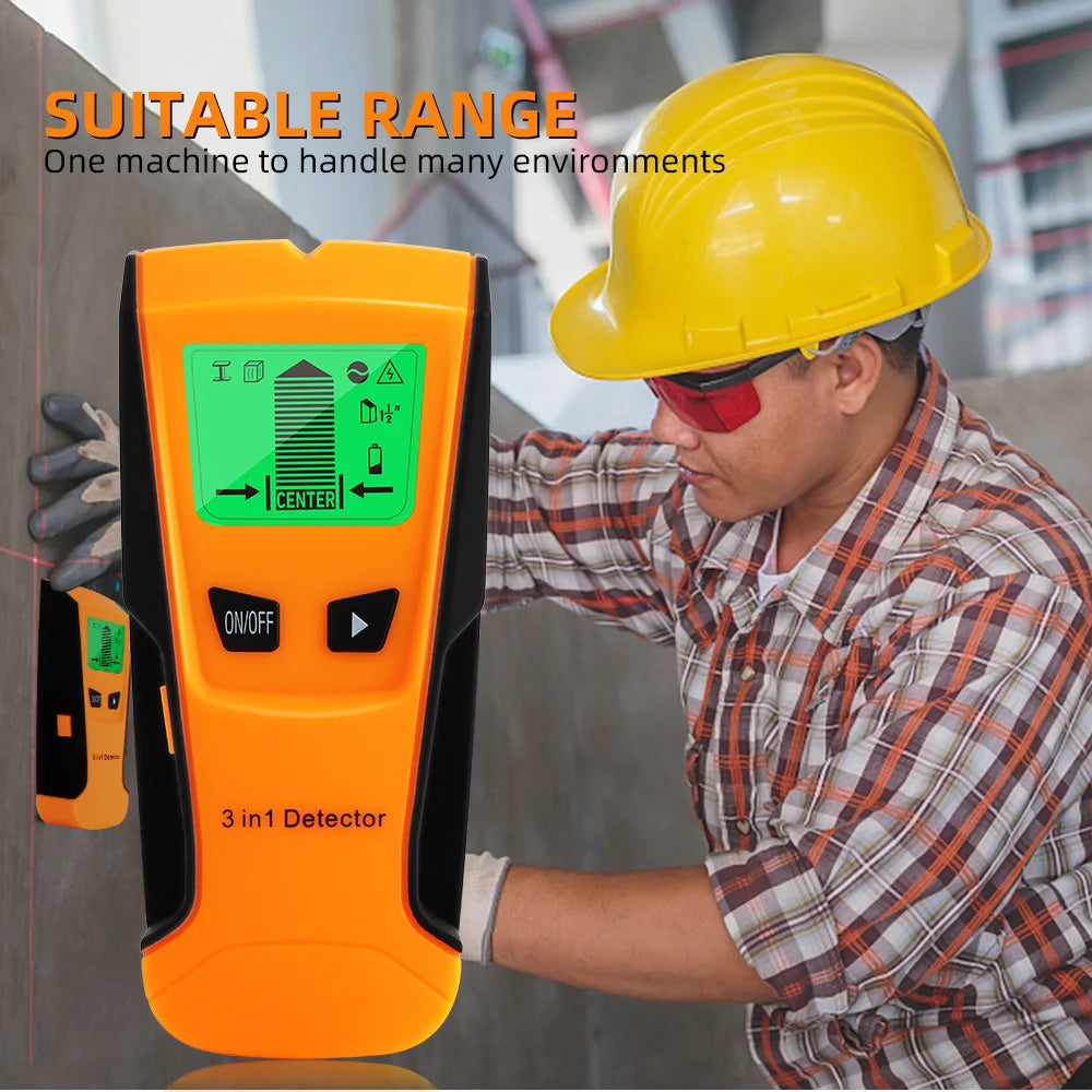 3 in 1 Wall Metal Detector Depth Professional Find Metal Wood Studs AC Voltage Live Wire Detect Wall Scanner Electric Box Finder