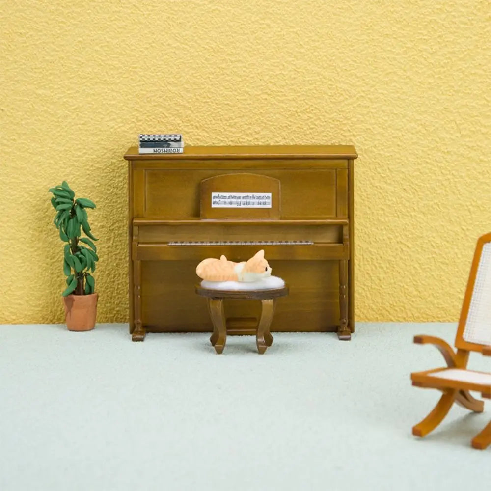 Playing House Dollhouse Musical Instruments 1/12 Doll Piano Craft Wood Multicolor Miniature Pianoforte Doll Accessories