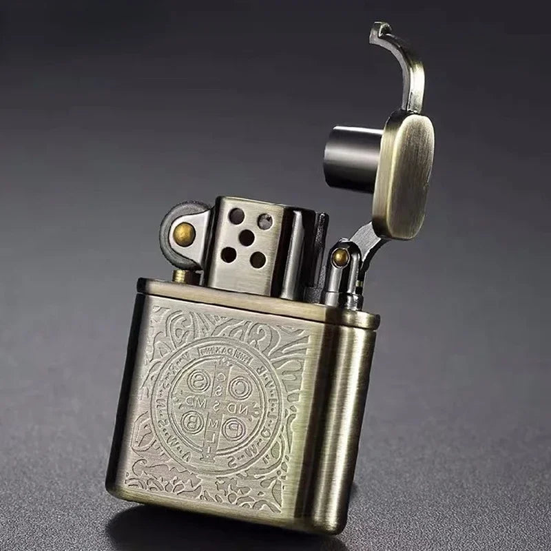 ZORO Vintage Metal Constantini Kerosine Lighter Flint Copper Oil Cigarette Lighter Antique Series Lighter