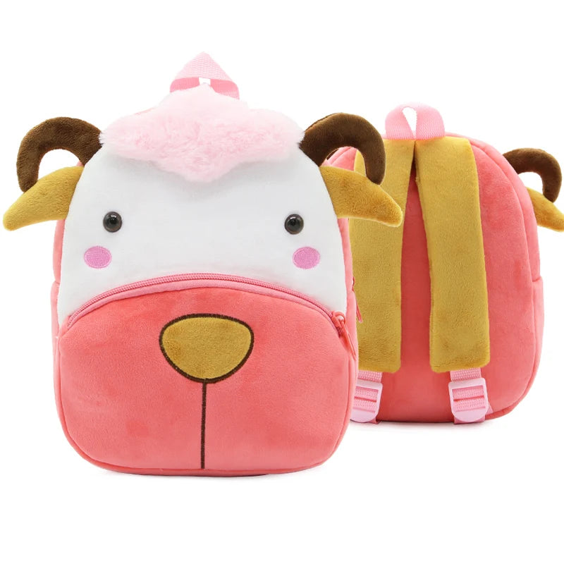 Cute cartoon animals school bags for Kindergarten kids backpack boys girls plush backpack