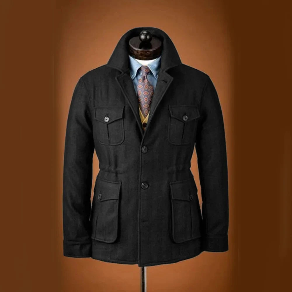 Men's Tweed Jacket Tuxedo Woolen Suit High Quality Costumes Wool Single Breasted Casual Slim Fit Male Blazers Autumn Winter