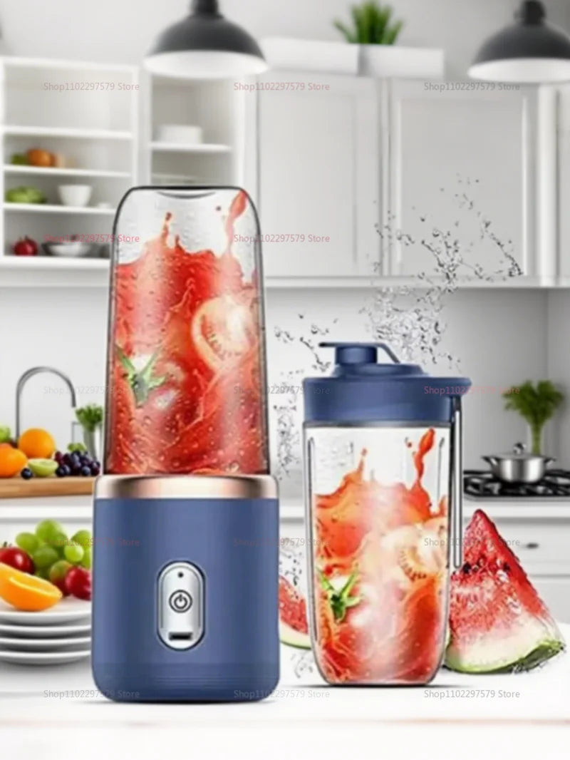 Portable Juicer Cup Smoothie Blender 6 Blade Blender Bottle Household Fruit Juicer Cup USB Rechargeable Juicer Kitchen Tool