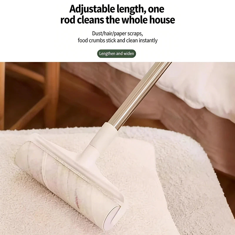 Adjustable Handle 93cm Lint Roller With Adhesive Sheet Powerful Cleaning Aid For Pet Hair