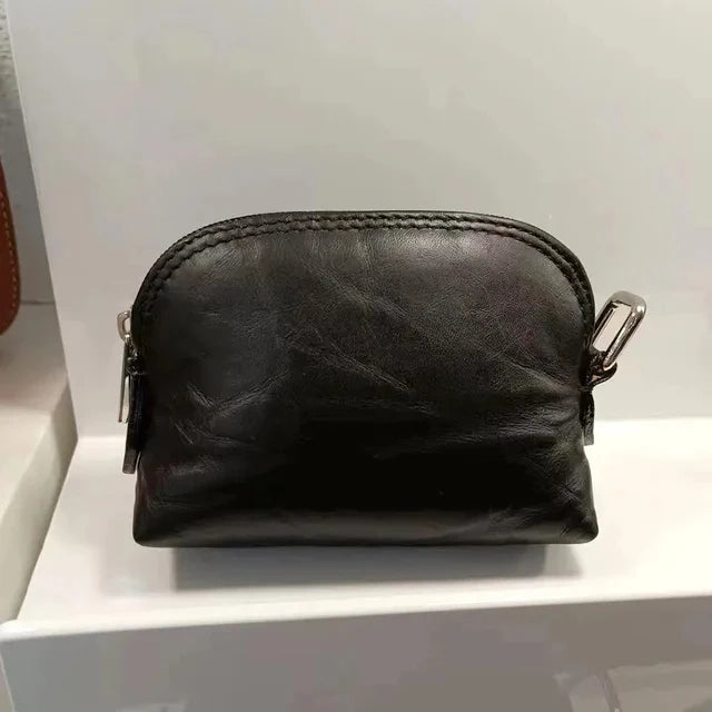 Genuine Leather Woman Coin Purse Luxury Fashion Custom Letter Pouch Mini Key Wallet Luxury Design Earphone Storage Cosmetic Bag