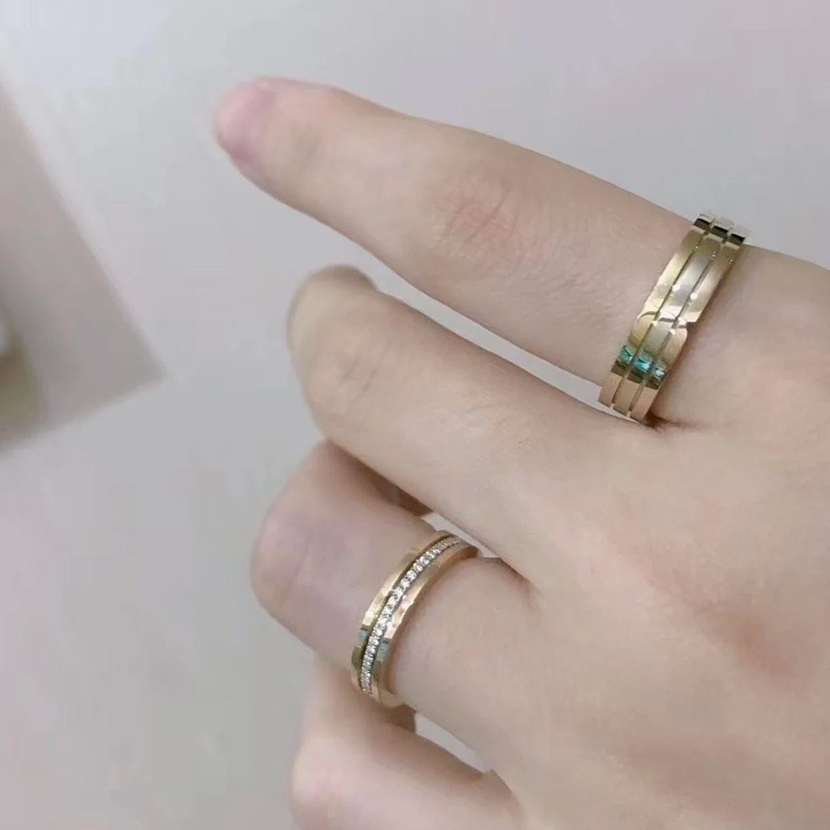S925 Sterling Silver Tricolor Ring Refers to Men and Women's Luxury Wedding Jewelry Plated With Zircon Fashion Lovers' Gifts
