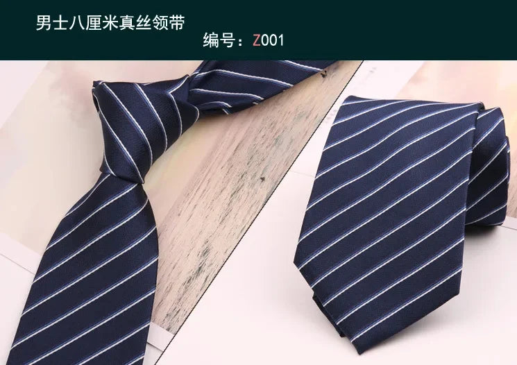 8cm Adult Silk Neckties for Mens Suits Wedding Neck Ties Retro Striped Corbatas Gravata Neckwear Gentleman Gravatas Tie