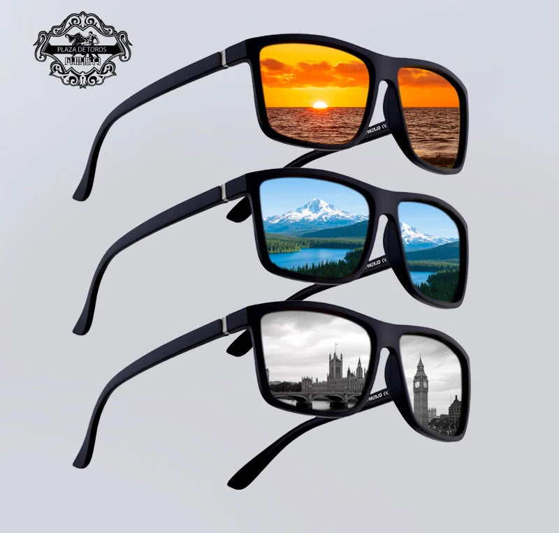 Classic Square Polarized Sunglasses Men Women Retro Black Sun Glasses Male Female Fashion Summer Anti Glare Driving Shades UV400