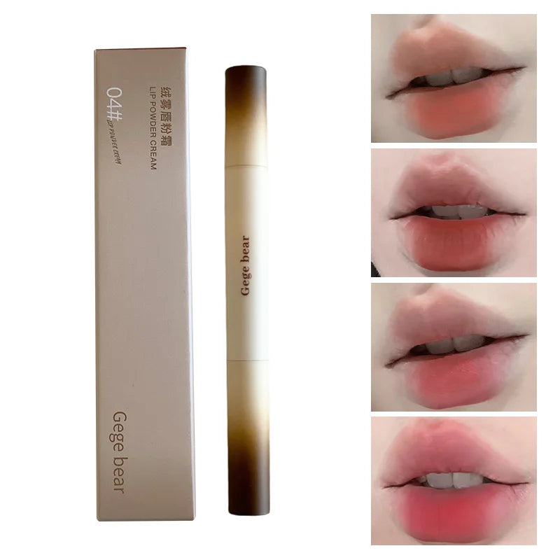 Gege Bear Velvet Matte Lip Powder Cream — Soft Velvet Finish, Natural-Looking and Skin-Tone Enhancing, Long-Lasting,