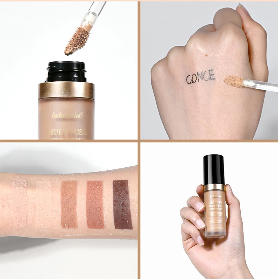 Lakerain Multi-purpose Concealer For Face Covers Freckles Even Skin Tone Moisturizing Long-lasting Sculpting Liquid Concealer