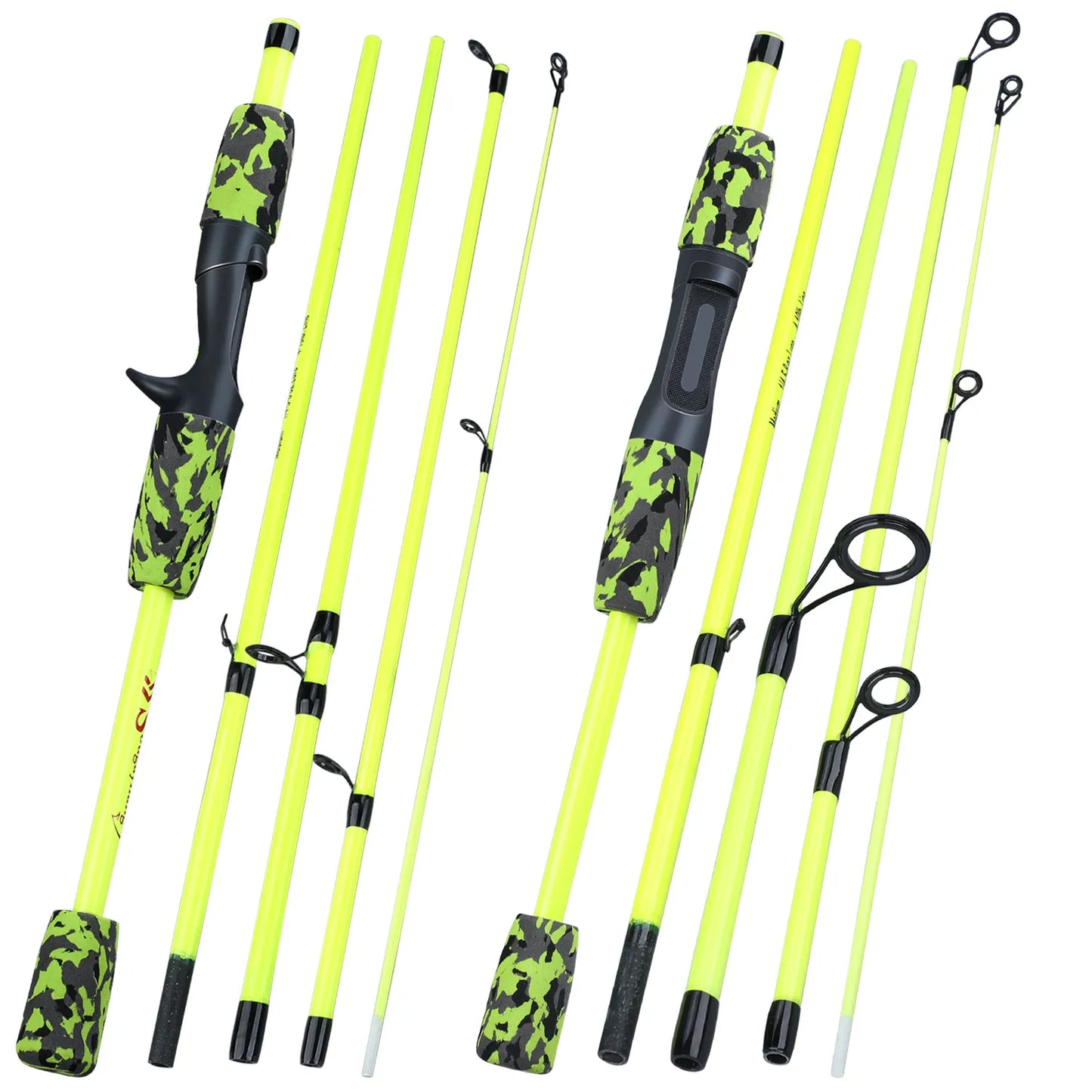 Sougayilang 5 Section Spinning Casting Fishing Rod 1.8M Ultralight Weight Carbon Fiber Poles for Travel Freshwater Fishing Pesca