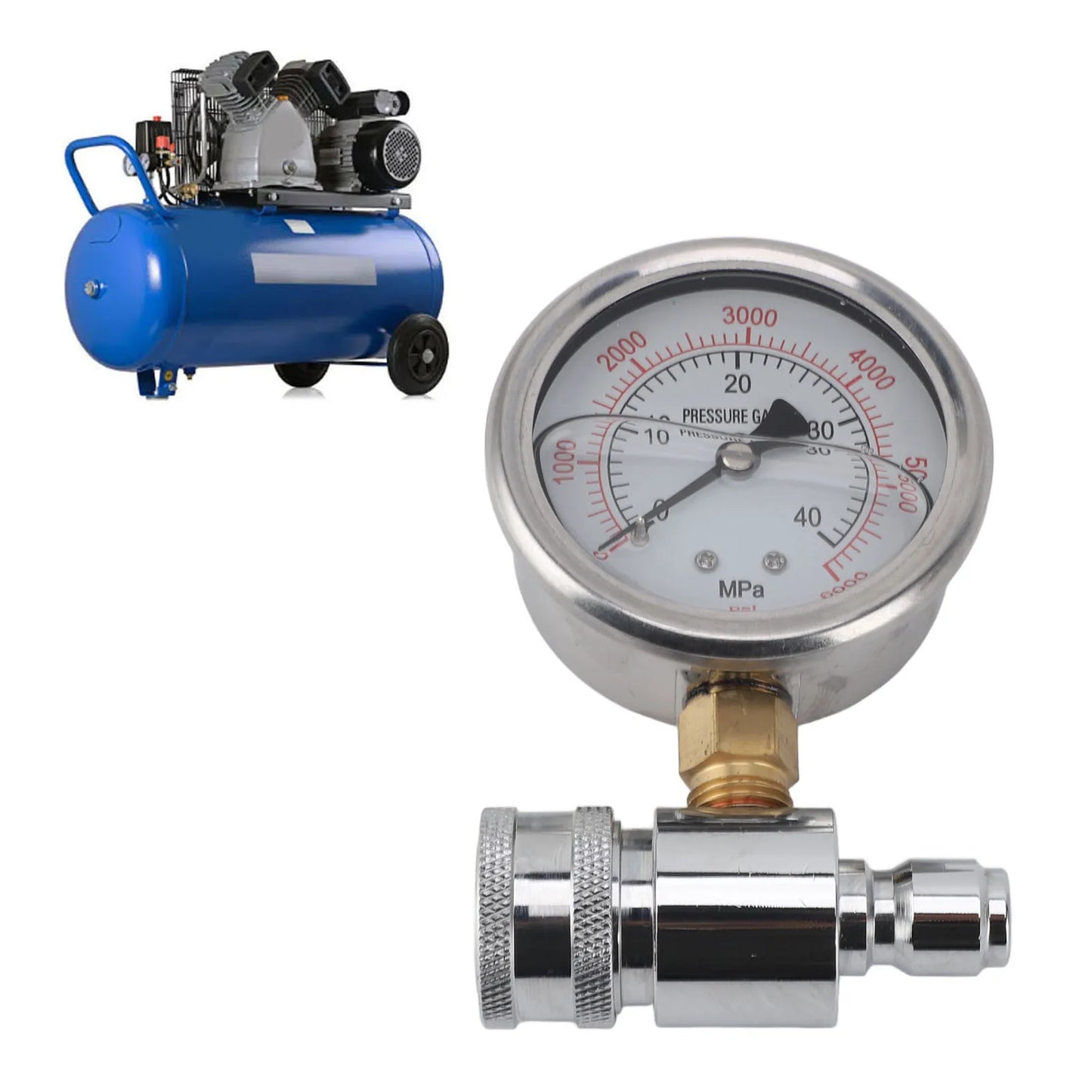 Pressure Washer Gauge 6000psi High Pressure 3/8in Quick Connect Parts Accessories Pressure Washer Parts Accessories