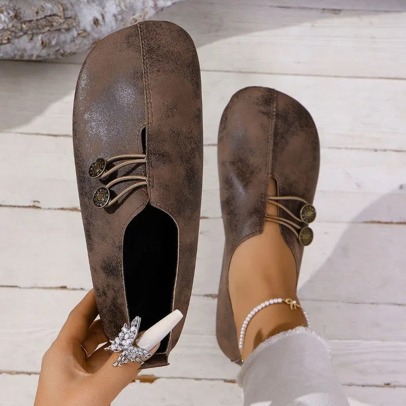 Women's Flat Shoes Soft and Comfortable Walking Light Non-slip Loafers Fashion Women's Leather Shoes Spring and Autumn 2024 New