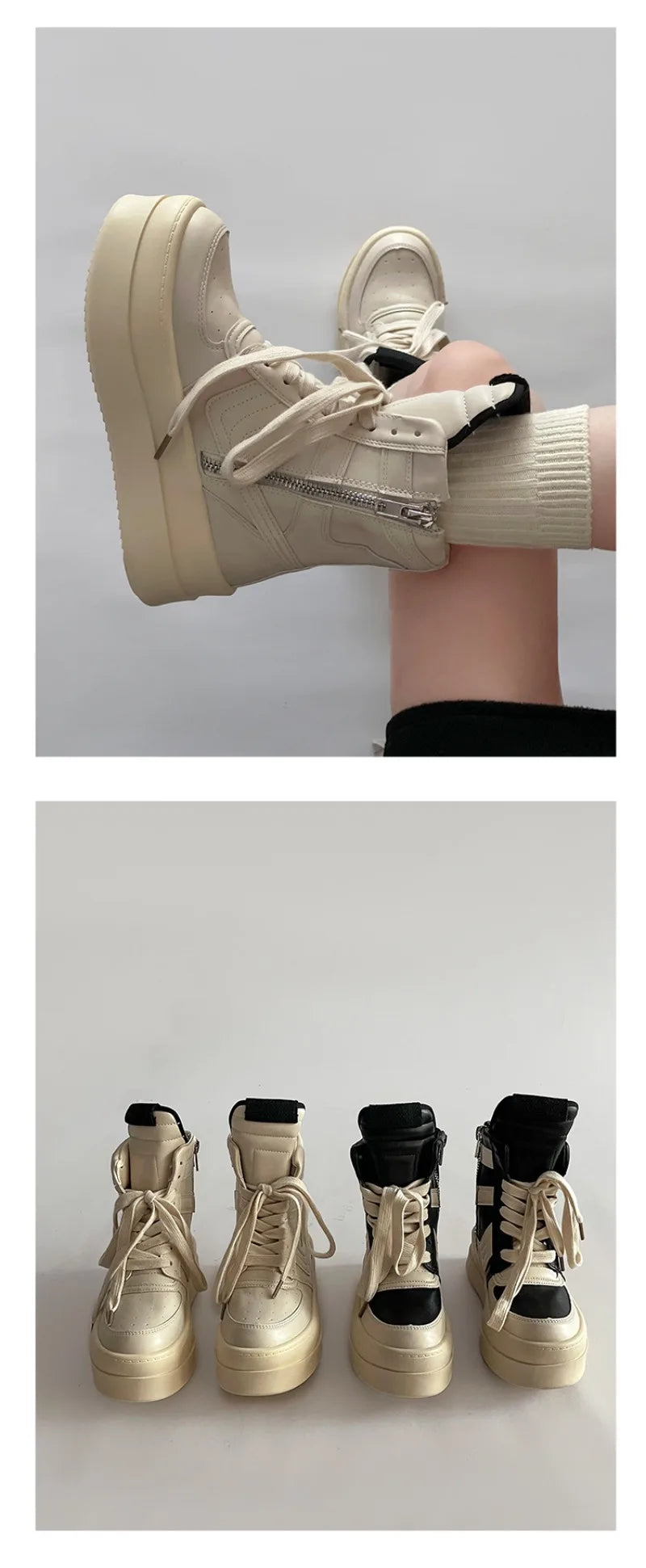 Shoes for Women Women's Ankle Boots Trendy Retro High-top Women's Shoes Fashion Casual Chunky Platform Luxury Designer Sneakers
