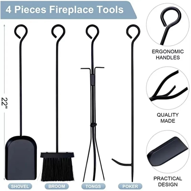 Metal Iron Firewood Rack Fireplace Utensils Furniture Hardware Metal Storage Rack Set for Firewood Storage