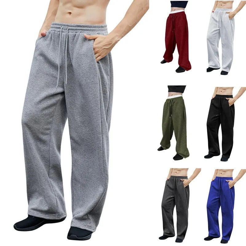 2025 New Korean style Sweatpants Sport Pants Men Running Pants Spring Summer Loose Casual Sweat Pants Straight Jogging Pants Men