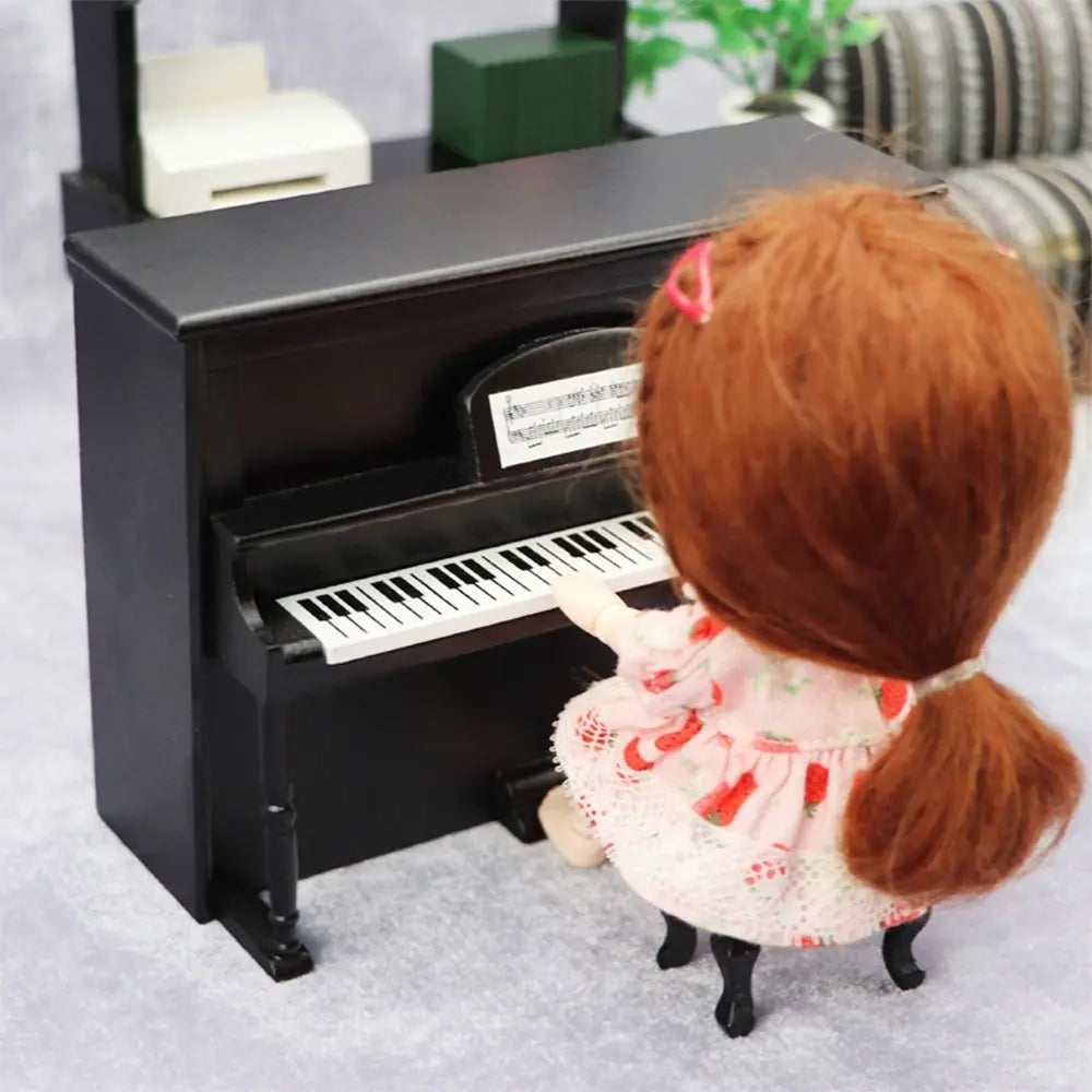 Playing House Dollhouse Musical Instruments 1/12 Doll Piano Craft Wood Multicolor Miniature Pianoforte Doll Accessories