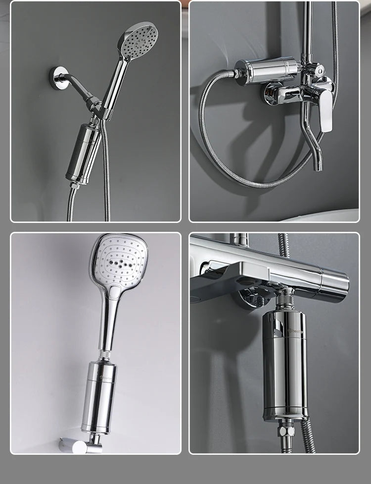 Wheelton Household Shower Water Filter - Filter Water Reduces Chlorine Heavy Metal  Sediment Improves Dry Itchy Skin & Hairloss
