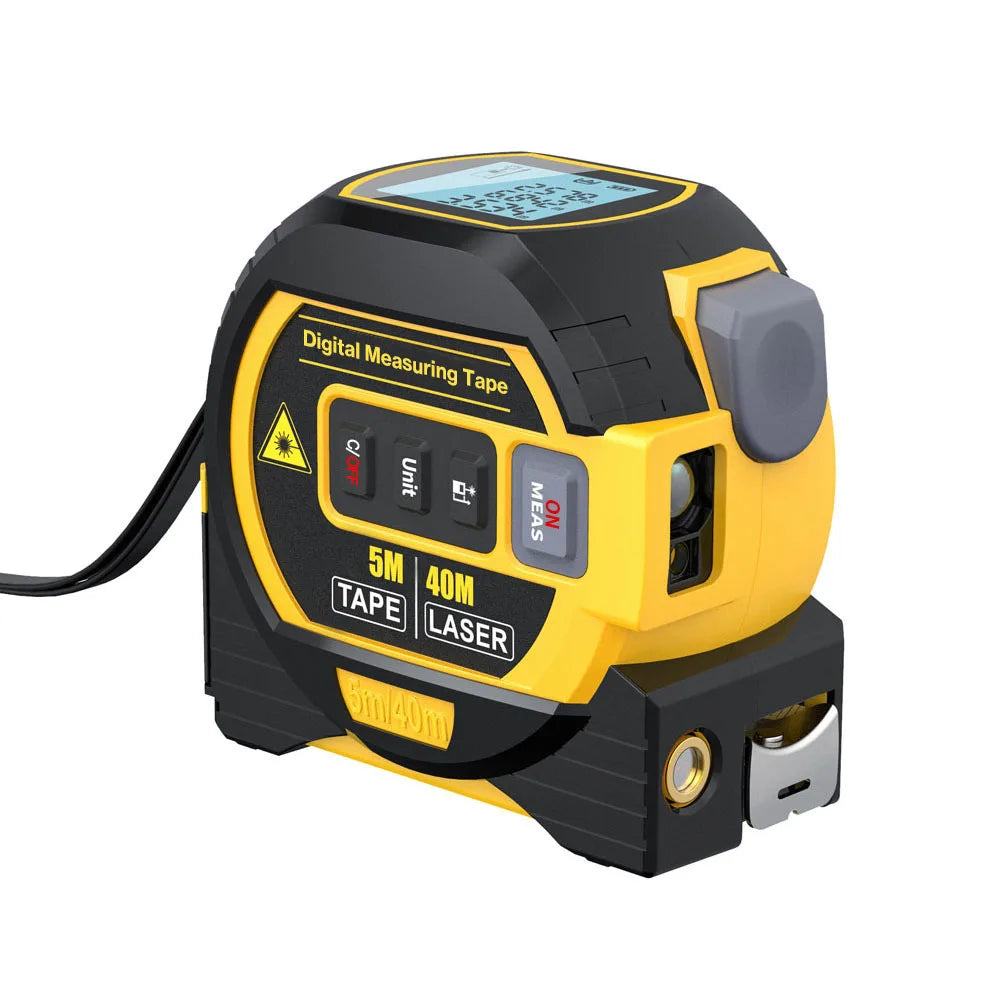 3in1 Laser Rangefinder 5m Tape Measure Ruler LCD Display Distance Meter Building Measurement Device Area Volume Surveying Device