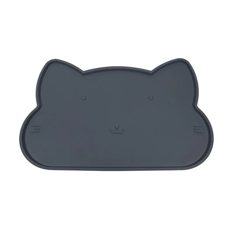 Pet Feeding Mat For Dogs Cats Solid Color Silicone Waterproof Non-slip Cat Food Mat Portable Dog Feeding Mat Placemat