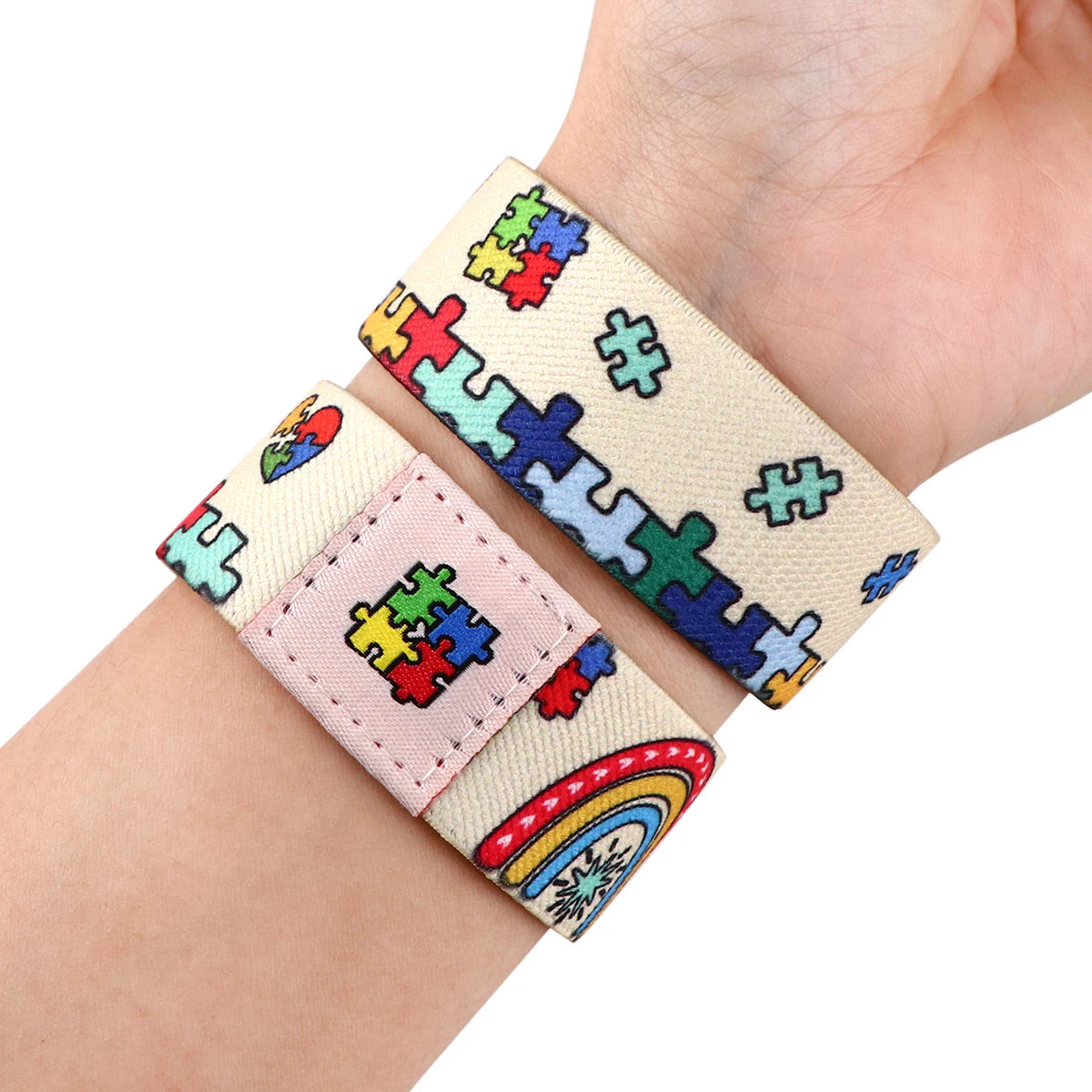 Autism Awareness Puzzle Bracelet For Women Rainbow Wristband Bracelets Fashion Bangles Jewelry Nurse Doctor Accessories Gifts