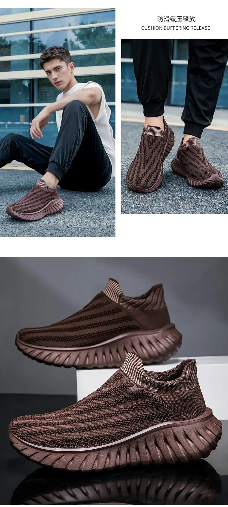 Men's One Foot Walking Shoes Anti Slip Running Shoes, Breathable Thick Soled Shoe Lightweight Fitness Casual Sneakers for Women