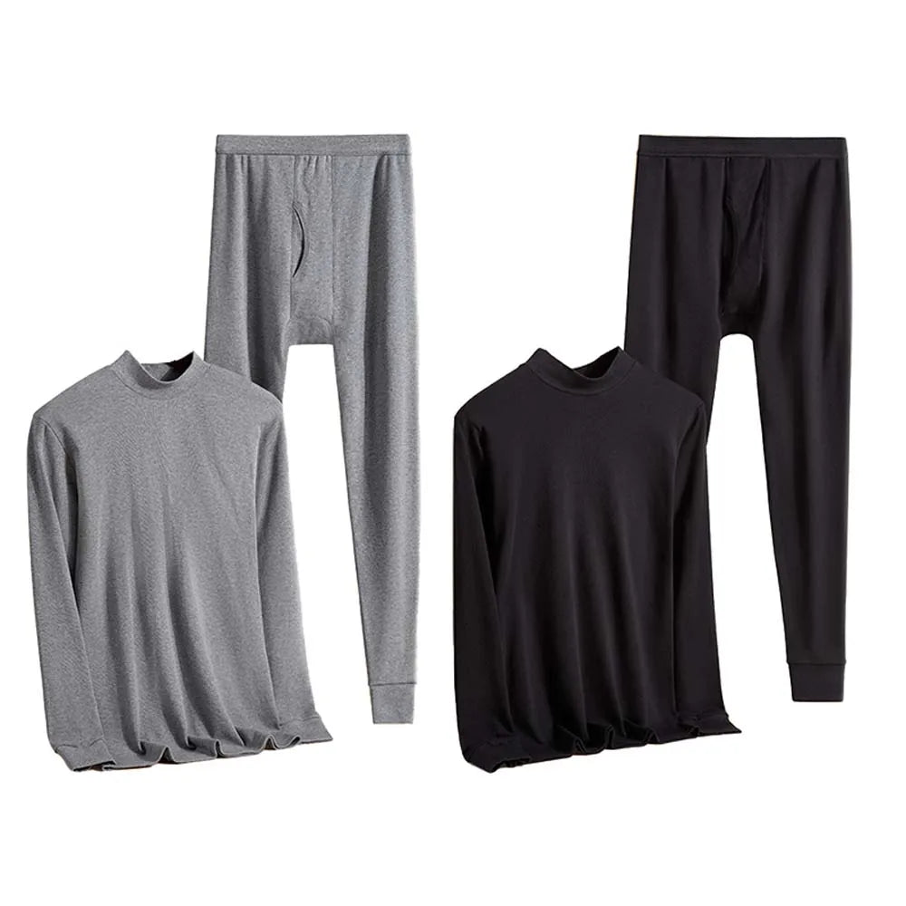 2/4Pcs Thermal clothes Cotton Thermal wear man Mock-neck ropa termica First Laye Thermal clothing for men Thermal underwear men