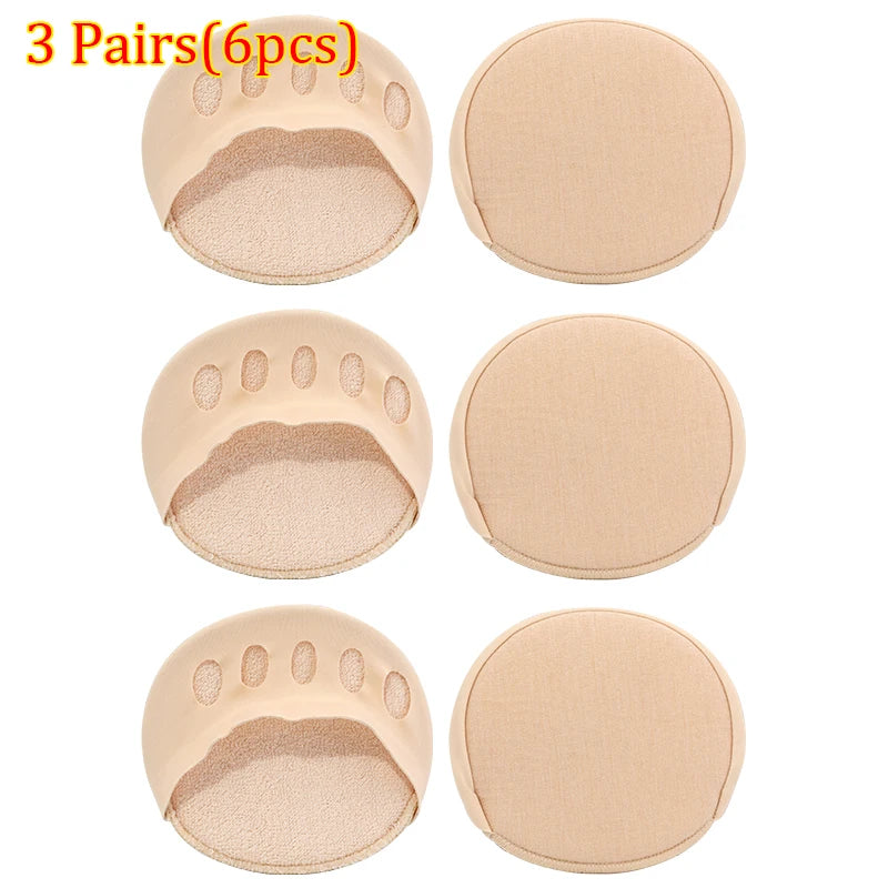 Forefoot Pads Women High Heels Five Toes Half Insoles Calluses Corns Foot Pain Care Absorbs Shock Socks Toe Pad Inserts Cushion