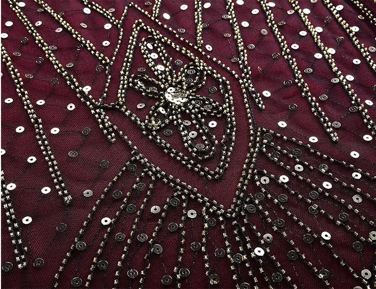Women's Fashion 1920s Flapper Dress Vintage Great Gatsby Long Evening Prom Sequin Party Dress Women Mesh Costume