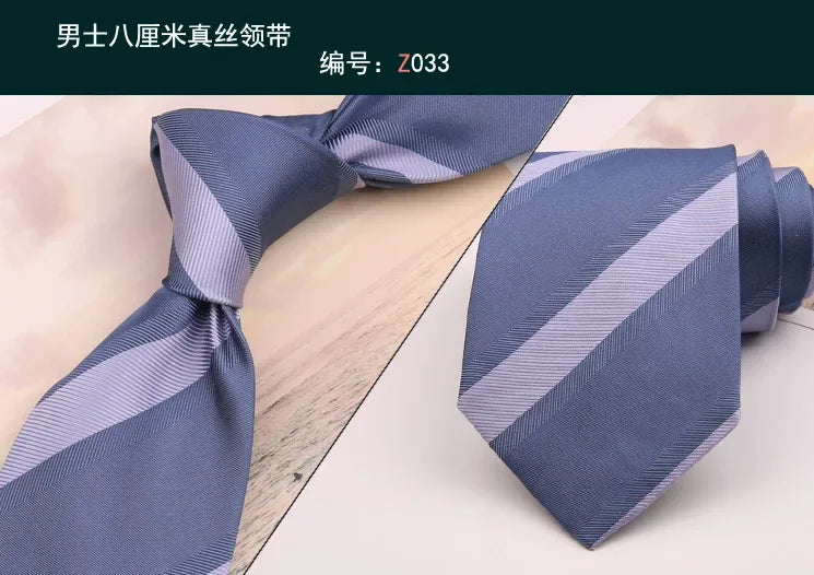 8cm Adult Silk Neckties for Mens Suits Wedding Neck Ties Retro Striped Corbatas Gravata Neckwear Gentleman Gravatas Tie
