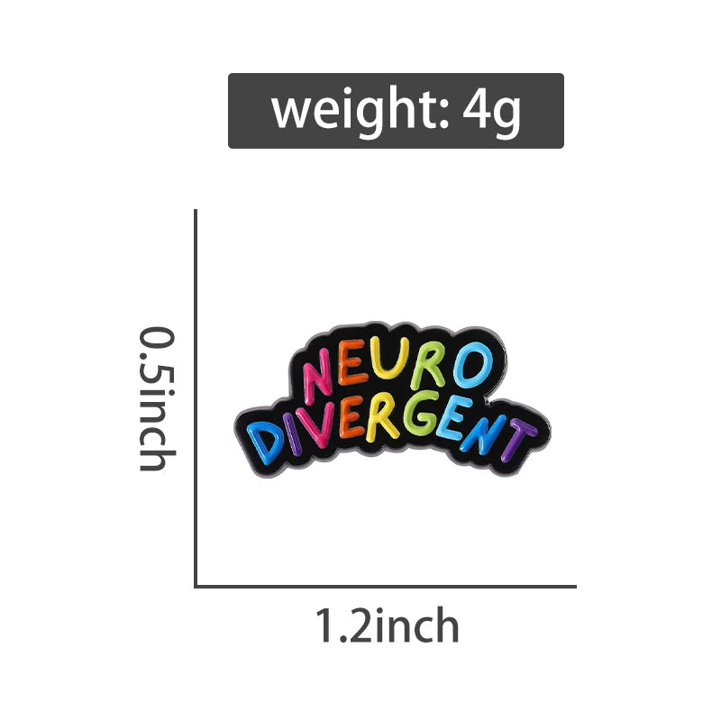 Autism Awareness ADHD Mental Health Enamel Pin Rainbow Neurodivergent Brooch Lapel Backpack Badge Jewelry Gift for Friends