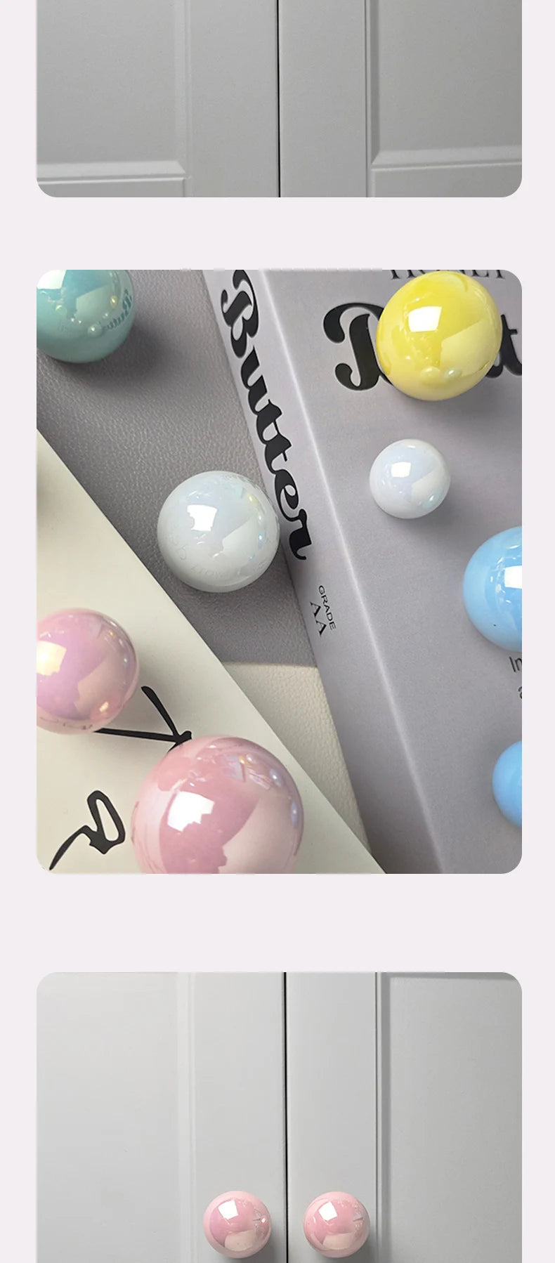 Ceramic Furniture Handles Pearlescent Cabinet Knob Kitchen Drawer Furniture Knobs Handle Hardware Children's Wardrobe Handles
