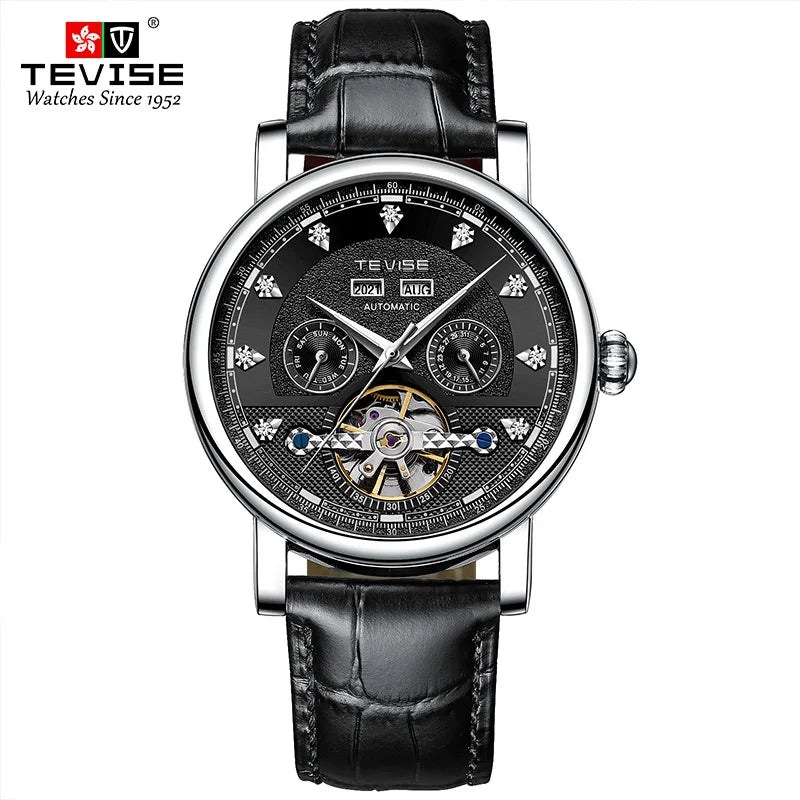 TEVISE Watch for Men Automatic Mechanical Movement with Calendar Luminous Fashion Casual Business Wristwatch